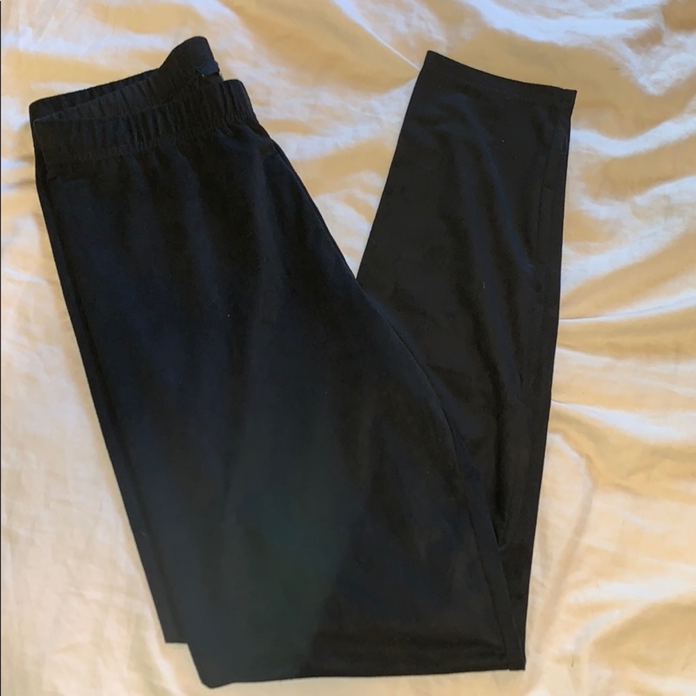 faux suede black leggings